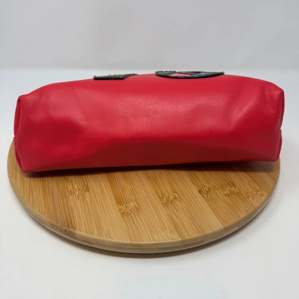 Victoria's Secret Makeup Bag Women Red Floral VS Logo Pouch Good Travel Case